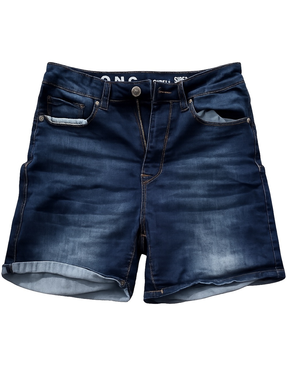 Women’s Dark Indigo Denim Jean Shorts - Casual Mid Rise